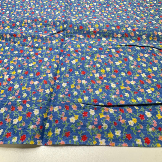 Floral Laundry Detergent - Cotton Woven - Blue Multi Floral - 2M Bundle - True Deadstock fabric Fabric by private - Sustainable Textile | FABCYCLE