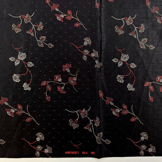 Flourishing - Polyester Blend Woven - Black Multi Floral - 2.5M Bundle - True Deadstock fabric Fabric by private - Sustainable Textile | FABCYCLE