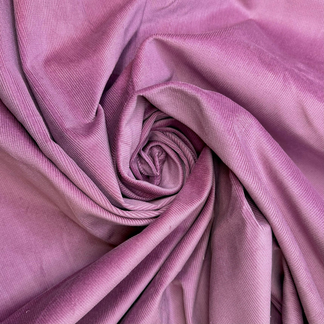 Flower Sniff - Corduroy Cotton/Spandex Woven - Dusty Rose Pink - 0.95M Bundle - True Deadstock fabric Fabric by private - Sustainable Textile | FABCYCLE