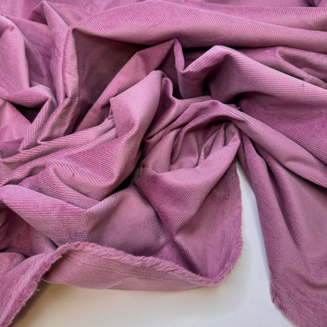 Flower Sniff - Corduroy Cotton/Spandex Woven - Dusty Rose Pink - 0.95M Bundle - True Deadstock fabric Fabric by private - Sustainable Textile | FABCYCLE