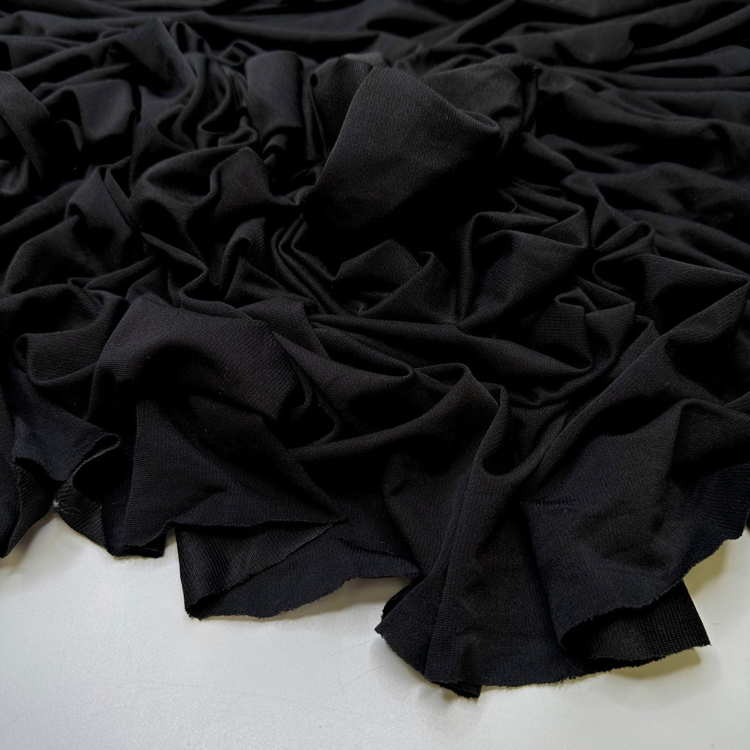 Flying At Night - Rib Knit Poly Knit - Black - 2M Bundle - True Deadstock fabric Fabric by private - Sustainable Textile | FABCYCLE