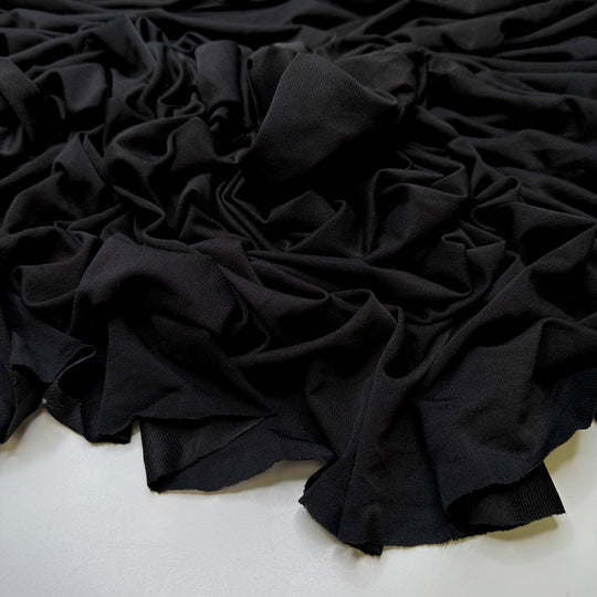Flying At Night - Rib Knit Poly Knit - Black - 2M Bundle - True Deadstock fabric Fabric by private - Sustainable Textile | FABCYCLE