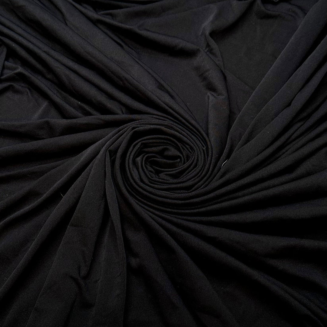 Flying At Night - Rib Knit Poly Knit - Black - 2M Bundle - True Deadstock fabric Fabric by private - Sustainable Textile | FABCYCLE