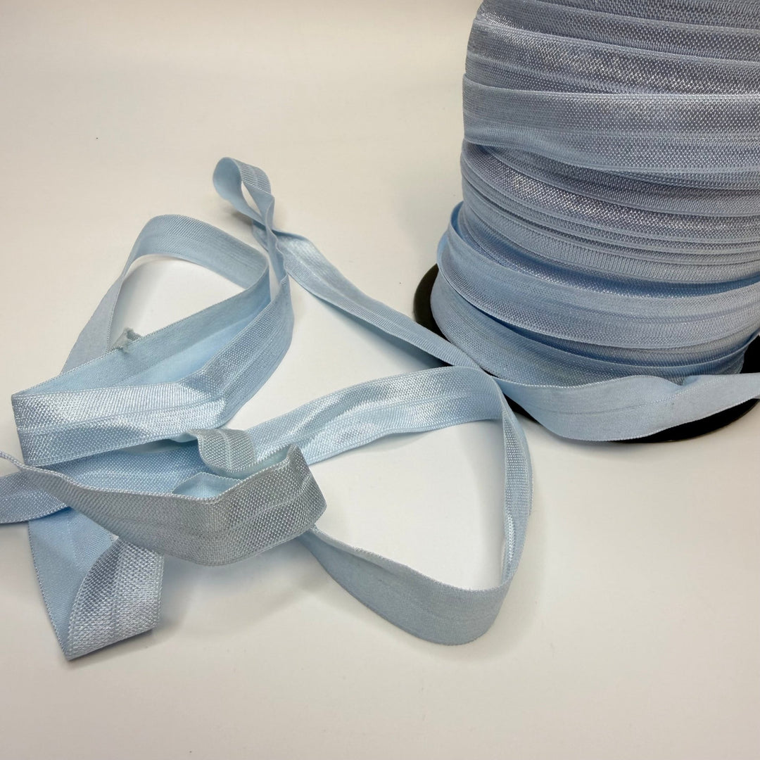 ½" Foldover Elastic - Light Blue - 1M - True Deadstock supplies Fabric by private - Sustainable Textile | FABCYCLE