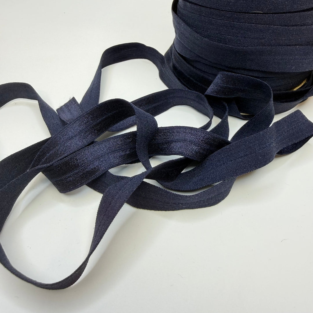 ½" Foldover Elastic - Navy - 1M - True Deadstock supplies Fabric by private - Sustainable Textile | FABCYCLE
