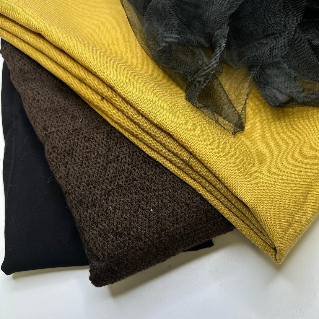 Fools gold- Small Bundles - Fun 4 Pack - True Deadstock Fabric Fabric by FABCYCLE shop - Sustainable Textile | FABCYCLE