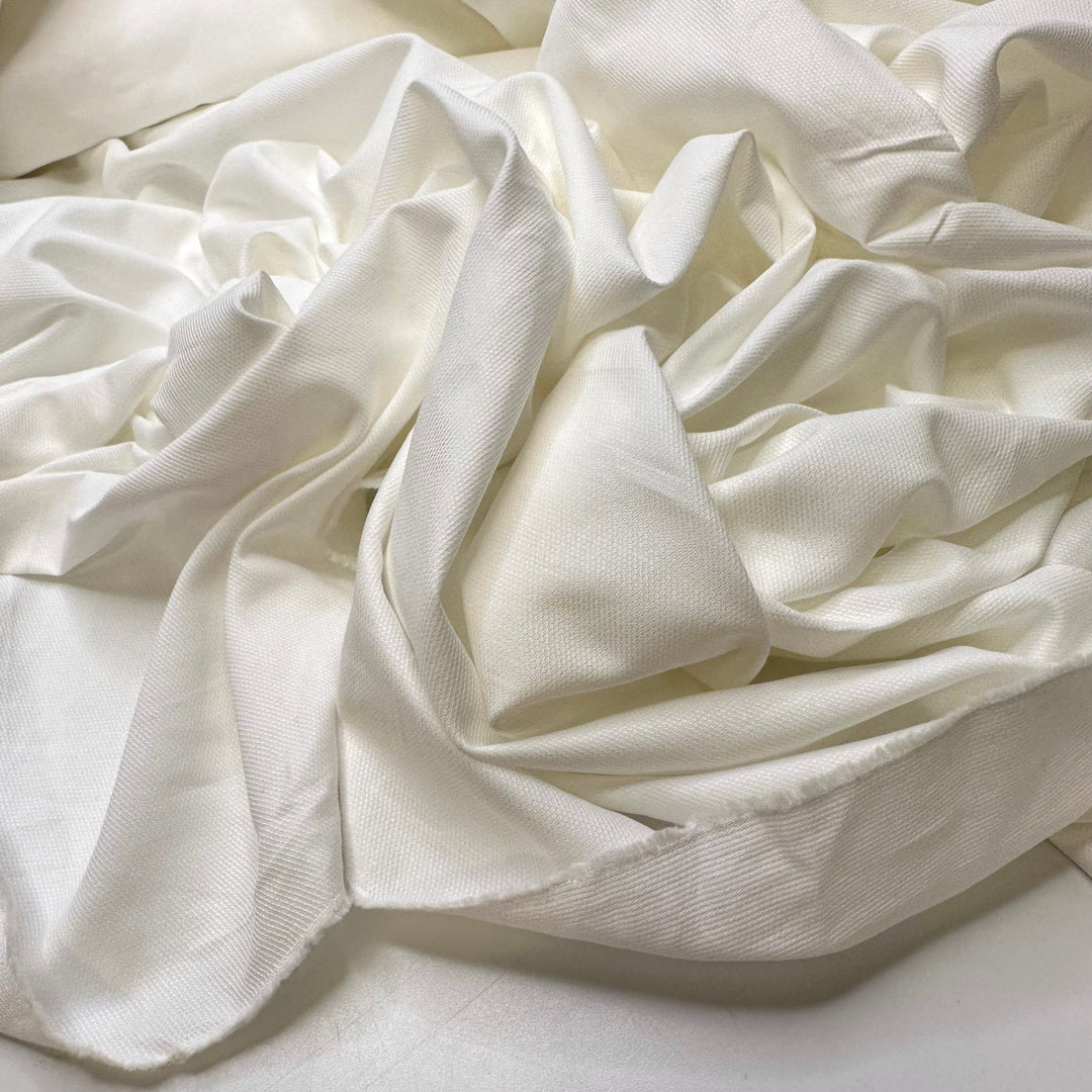 Footprints In The Snow - Cotton Blend Woven - White - 2.4M Bundle - True Deadstock fabric Fabric by private - Sustainable Textile | FABCYCLE