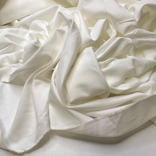 Footprints In The Snow - Cotton Blend Woven - White - 2.4M Bundle - True Deadstock fabric Fabric by private - Sustainable Textile | FABCYCLE