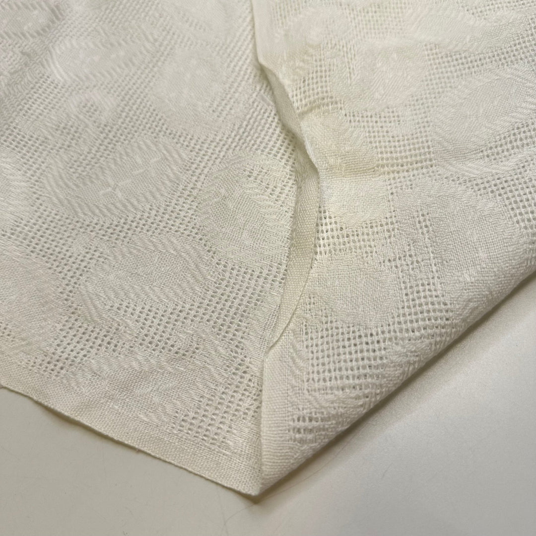 Footprints In The Snow - Lace Cotton Woven - White Paisley - 1.4M Bundle - True Deadstock fabric Fabric by private - Sustainable Textile | FABCYCLE