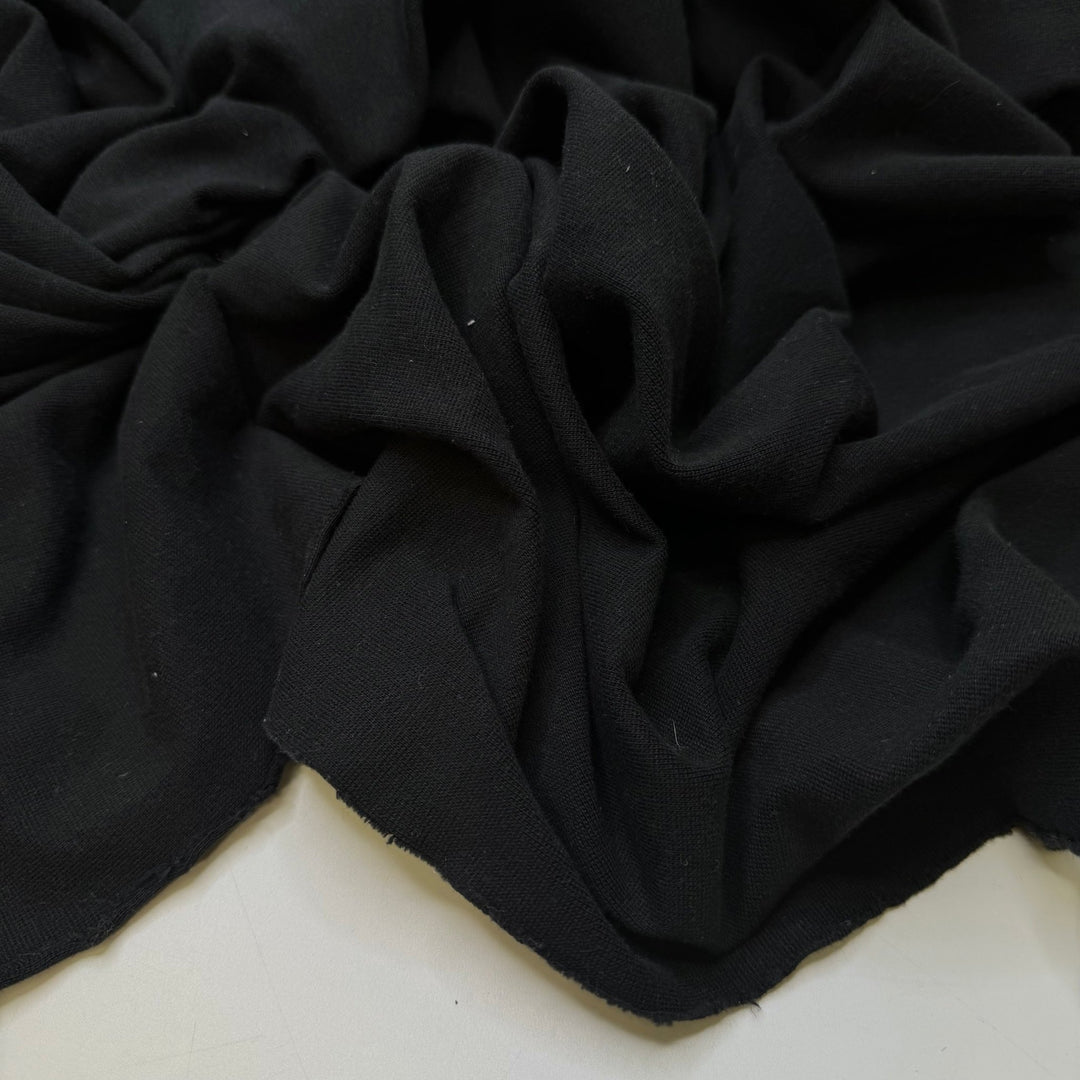 Forage With Friends - Rib Knit Natural Blend Knit - Black - 0.95M Bundle - True Deadstock fabric Fabric by private - Sustainable Textile | FABCYCLE