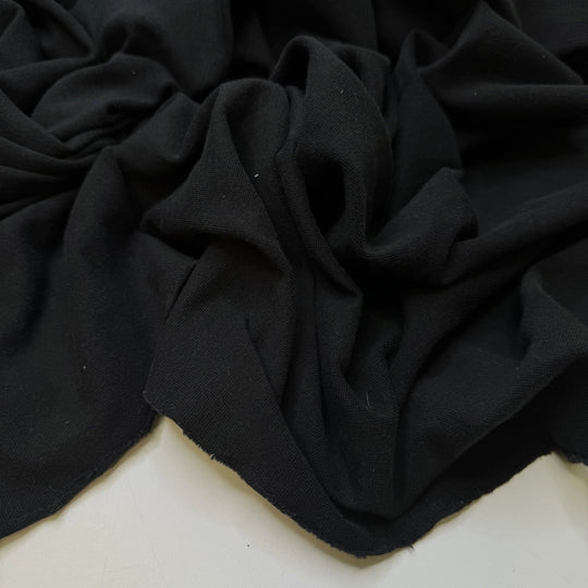 Forage With Friends - Rib Knit Natural Blend Knit - Black - 0.95M Bundle - True Deadstock fabric Fabric by private - Sustainable Textile | FABCYCLE