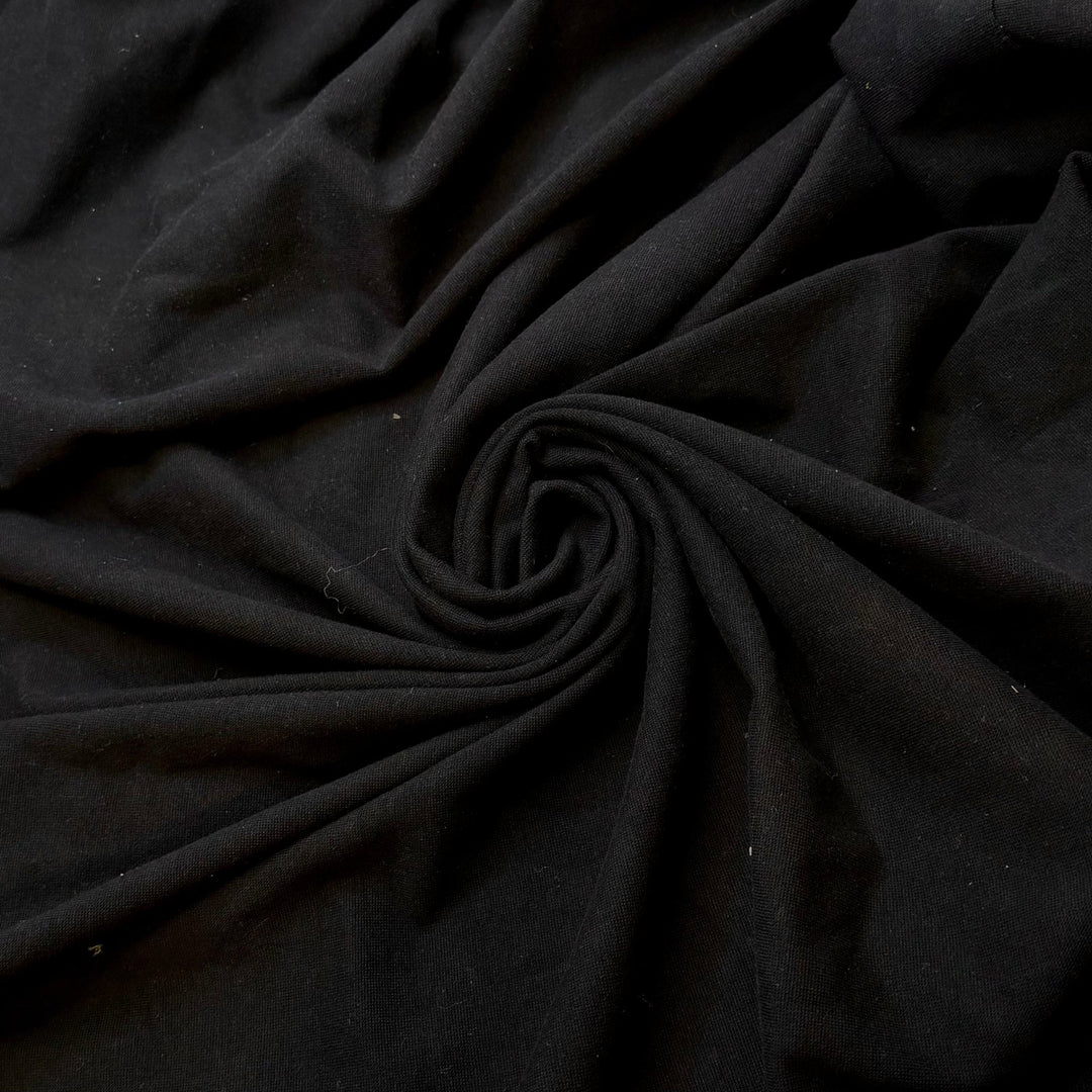 Forage With Friends - Rib Knit Natural Blend Knit - Black - 0.95M Bundle - True Deadstock fabric Fabric by private - Sustainable Textile | FABCYCLE