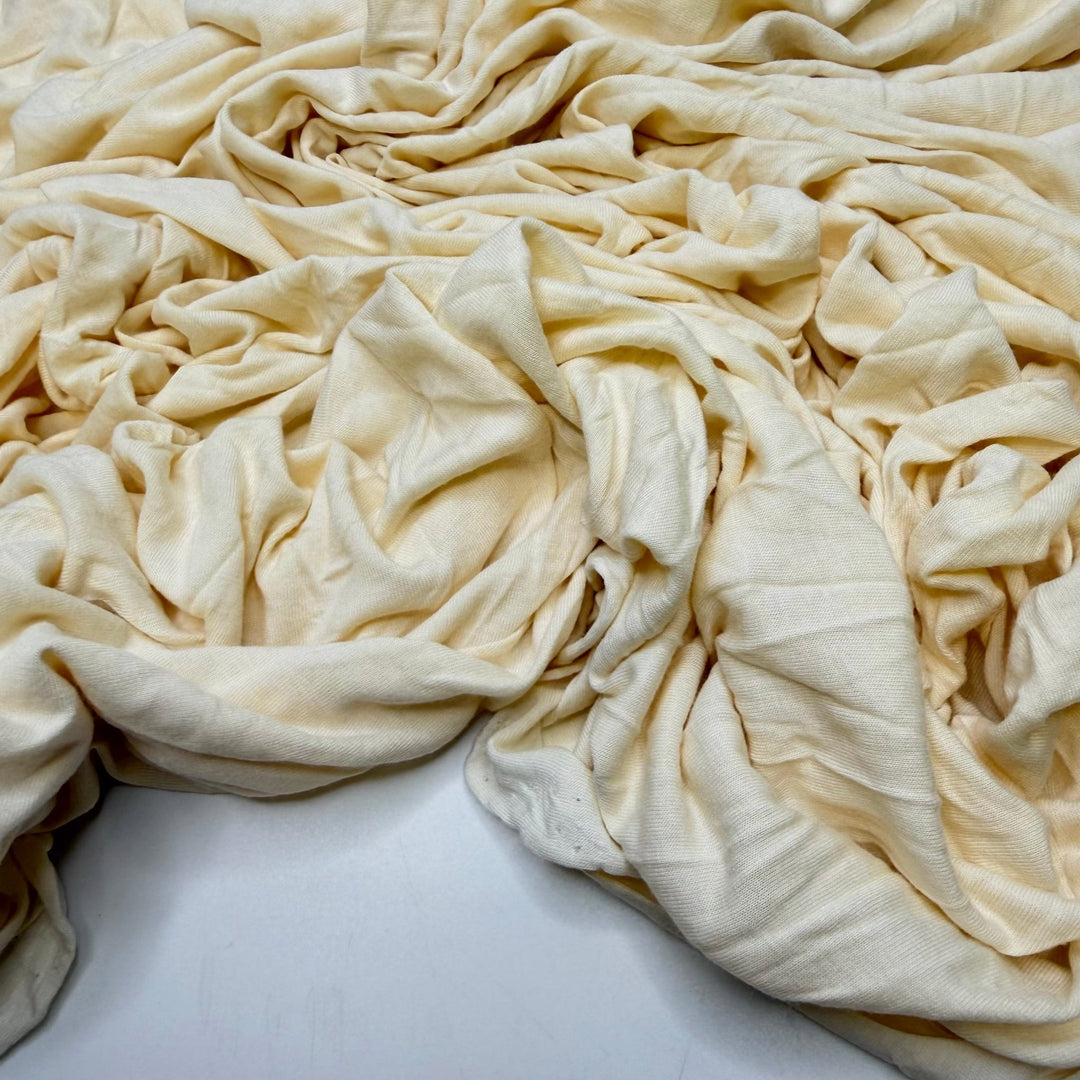 Forage With The Family - Jersey Bamboo Knit - Dark Cream - 2.3M Bundle - True Deadstock fabric Fabric by private - Sustainable Textile | FABCYCLE