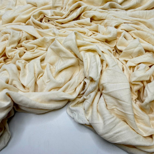 Forage With The Family - Jersey Bamboo Knit - Dark Cream - 2.3M Bundle - True Deadstock fabric Fabric by private - Sustainable Textile | FABCYCLE