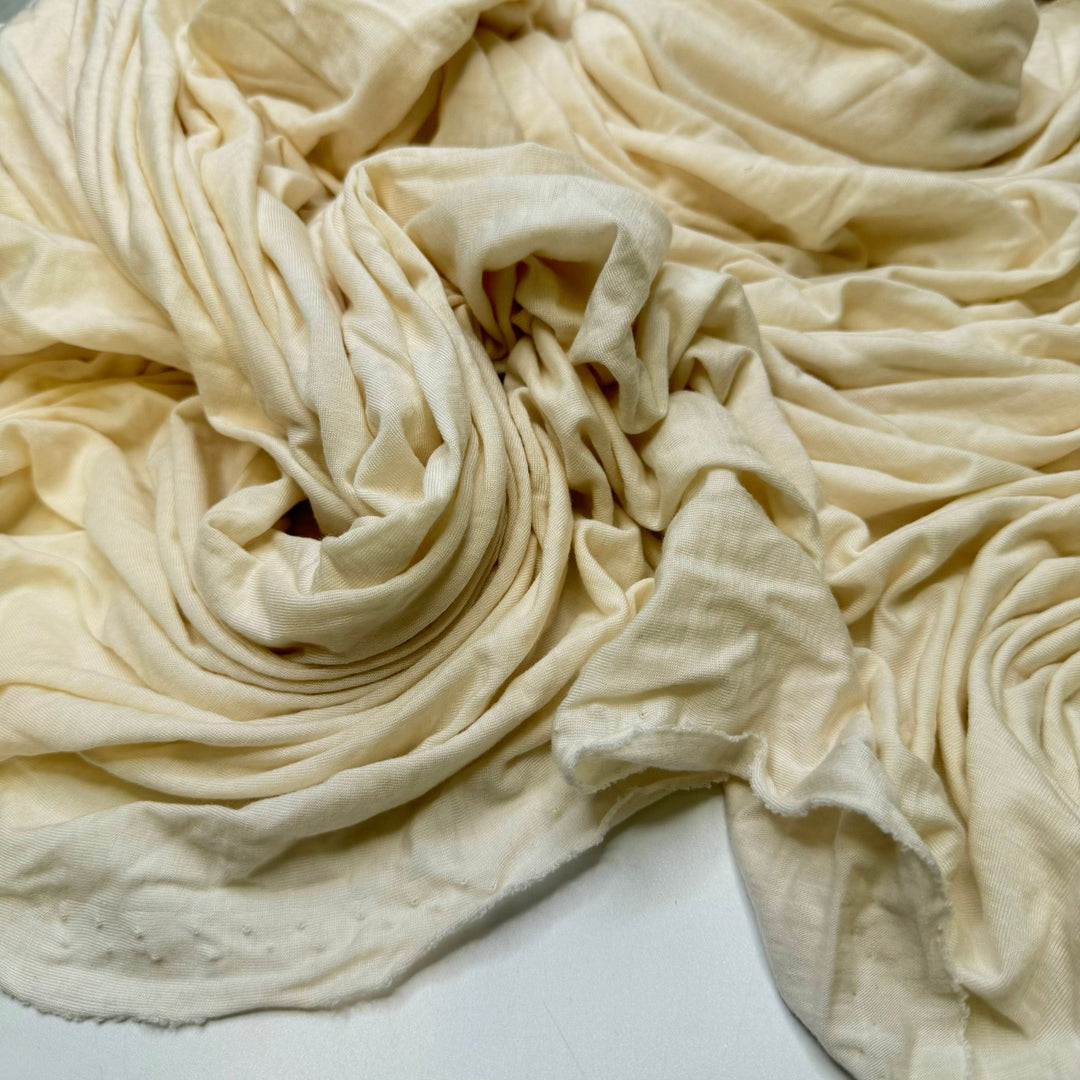 Foraged Tea - Jersey Natural Blend Knit - Cream - 2.3M Bundle - True Deadstock fabric Fabric by private - Sustainable Textile | FABCYCLE