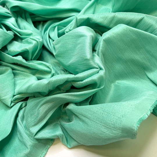 Foraging Along The River - Polyester Blend Woven - Light Teal - 1.8M Bundle - True Deadstock fabric Fabric by private - Sustainable Textile | FABCYCLE