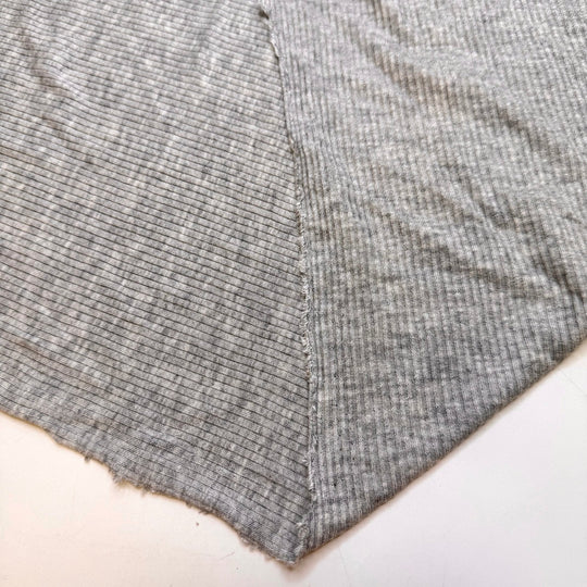 Foraging Meet Cute - Rib Knit Bamboo Blend Knit - Light Grey - 2.6M Bundle - True Deadstock fabric Fabric by private - Sustainable Textile | FABCYCLE