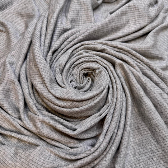 Foraging Meet Cute - Rib Knit Bamboo Blend Knit - Light Grey - 2.6M Bundle - True Deadstock fabric Fabric by private - Sustainable Textile | FABCYCLE