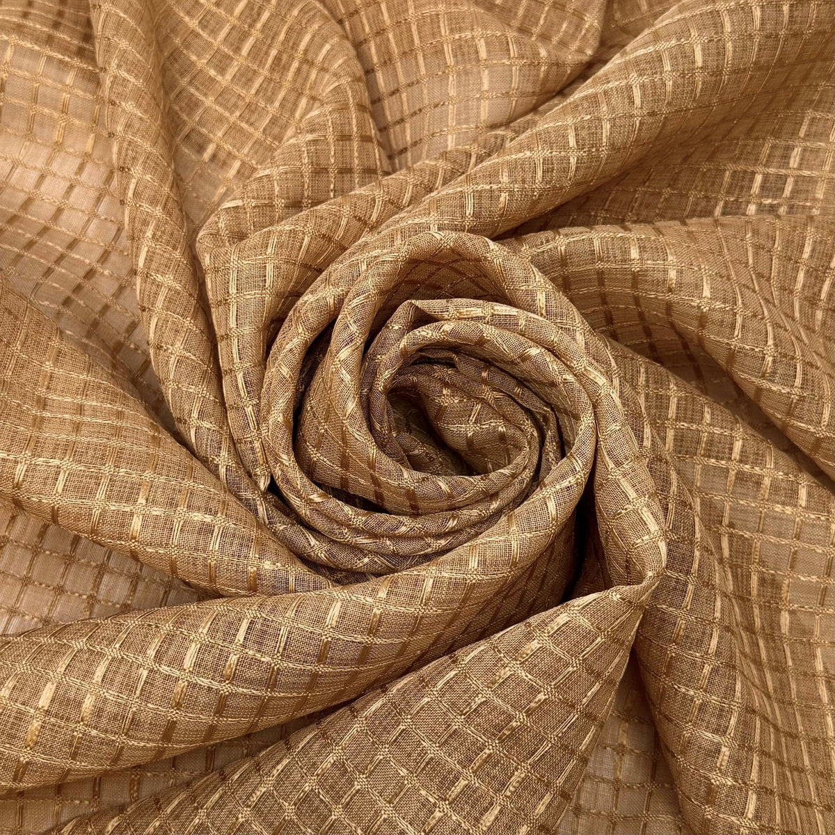 Foraging Scavenger Hunt - Polyester Blend Woven - Dark Beige Geometric - Bundles - True Deadstock fabric Fabric by private - Sustainable Textile | FABCYCLE