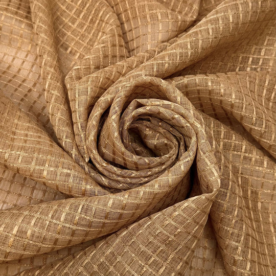 Foraging Scavenger Hunt - Polyester Blend Woven - Dark Beige Geometric - Bundles - True Deadstock fabric Fabric by private - Sustainable Textile | FABCYCLE