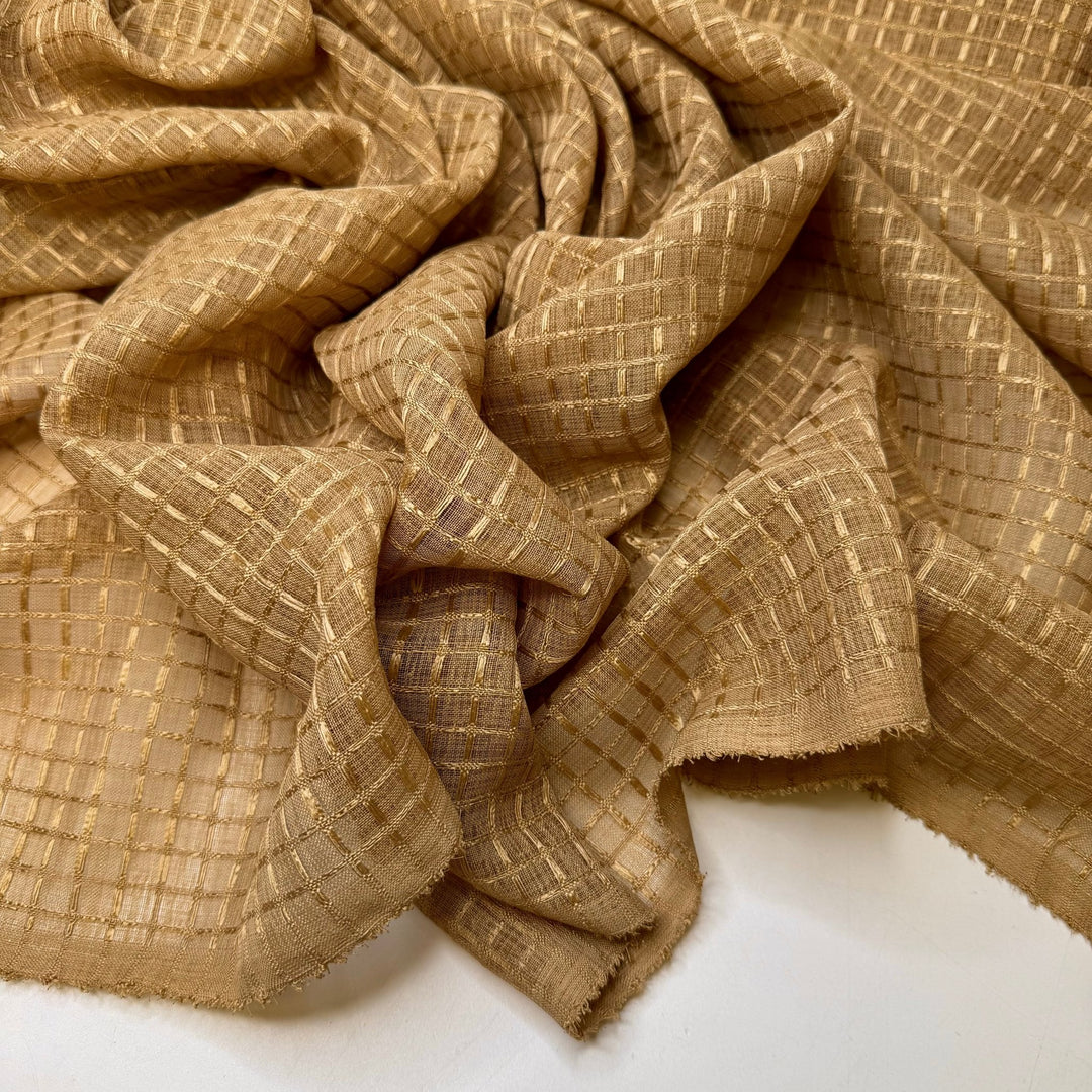 Foraging Scavenger Hunt - Polyester Blend Woven - Dark Beige Geometric - Bundles - True Deadstock fabric Fabric by private - Sustainable Textile | FABCYCLE