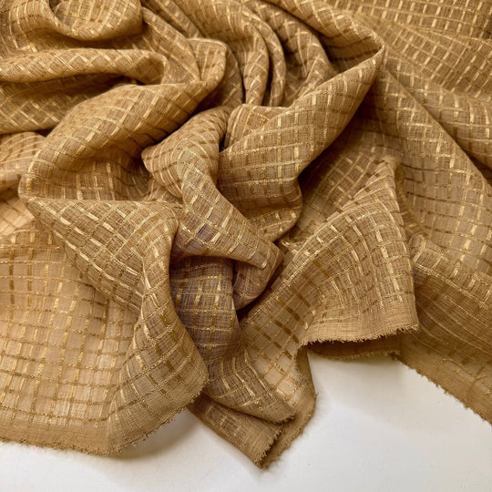 Foraging Scavenger Hunt - Polyester Blend Woven - Dark Beige Geometric - Bundles - True Deadstock fabric Fabric by private - Sustainable Textile | FABCYCLE