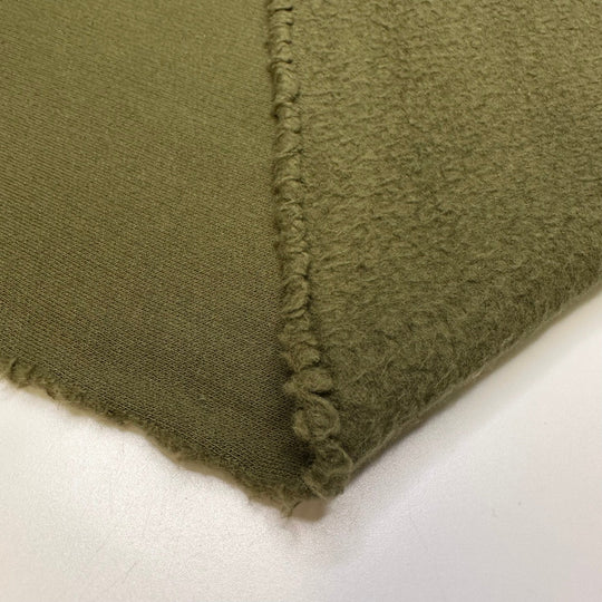 Forest Tranquility - Jersey Fleece Natural Blend Knit - Olive Green - Bundles - True Deadstock fabric Fabric by private - Sustainable Textile | FABCYCLE