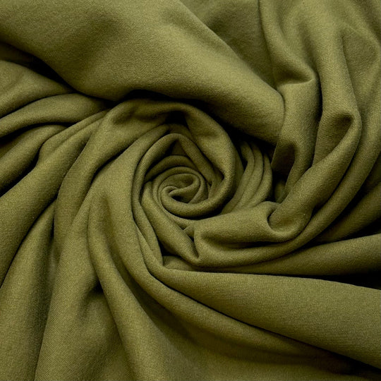 Forest Tranquility - Jersey Fleece Natural Blend Knit - Olive Green - Bundles - True Deadstock fabric Fabric by private - Sustainable Textile | FABCYCLE