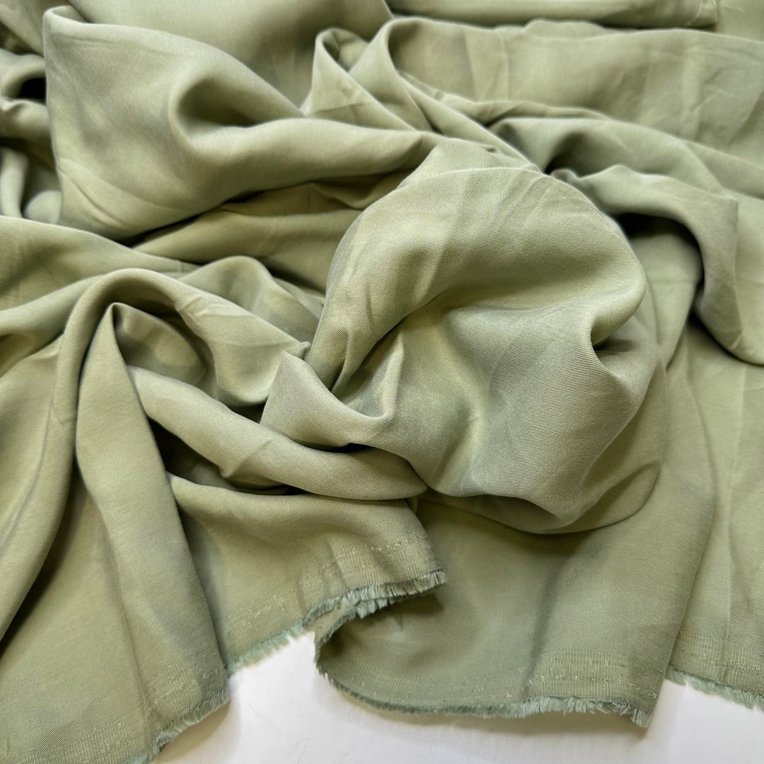 Forgetting About The Lining - Twill Weave Tencel Woven - Light Green - 2M Bundle - True Deadstock fabric Fabric by private - Sustainable Textile | FABCYCLE
