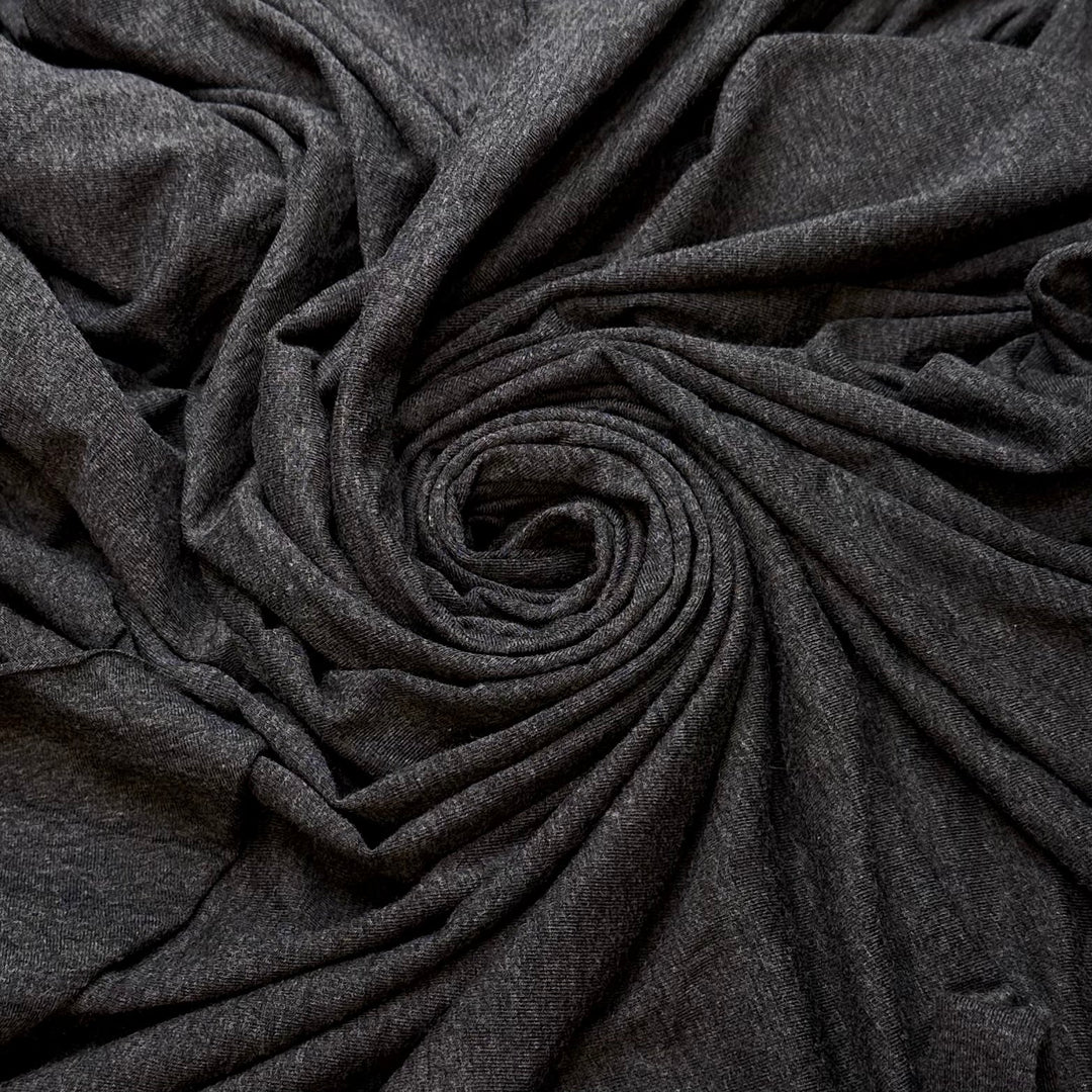 Forgetting To Turn My Machine On - Jersey Natural Blend Knit - Dark Grey - 1.4M Bundle - True Deadstock fabric Fabric by private - Sustainable Textile | FABCYCLE