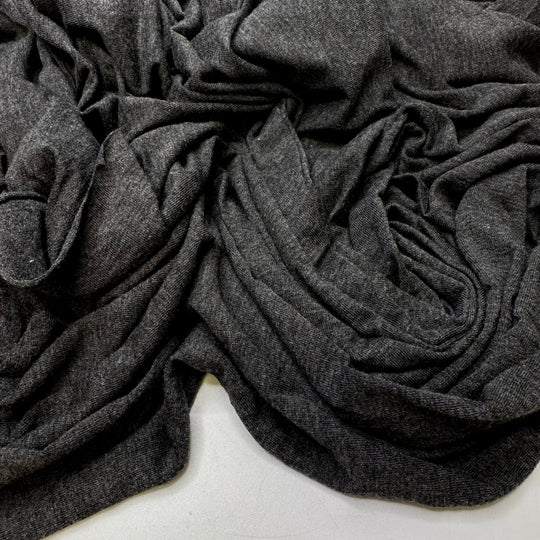 Forgetting To Turn My Machine On - Jersey Natural Blend Knit - Dark Grey - 1.4M Bundle - True Deadstock fabric Fabric by private - Sustainable Textile | FABCYCLE