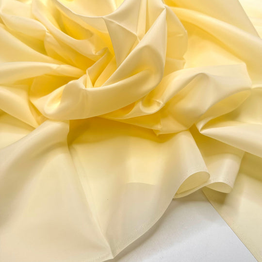 Four Weddings And A Funeral - Polyester Blend Woven - Light Yellow/Cream - 2.6M Bundle - True Deadstock fabric Fabric by private - Sustainable Textile | FABCYCLE