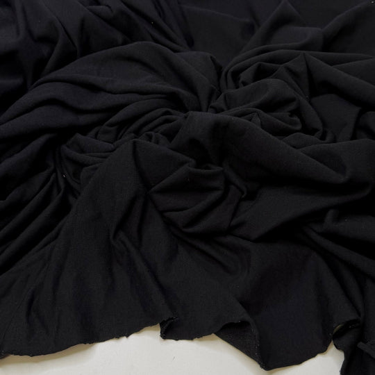 Foxtail Fern - French Terry Bamboo Blend Knit - Black - 3.25M Bundle - True Deadstock fabric Fabric by private - Sustainable Textile | FABCYCLE
