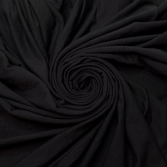 Foxtail Fern - French Terry Bamboo Blend Knit - Black - 3.25M Bundle - True Deadstock fabric Fabric by private - Sustainable Textile | FABCYCLE