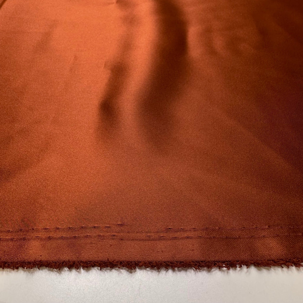 Framing A Quilt - Satin Poly Woven - Brown - 1.7M Bundle - True Deadstock fabric Fabric by private - Sustainable Textile | FABCYCLE