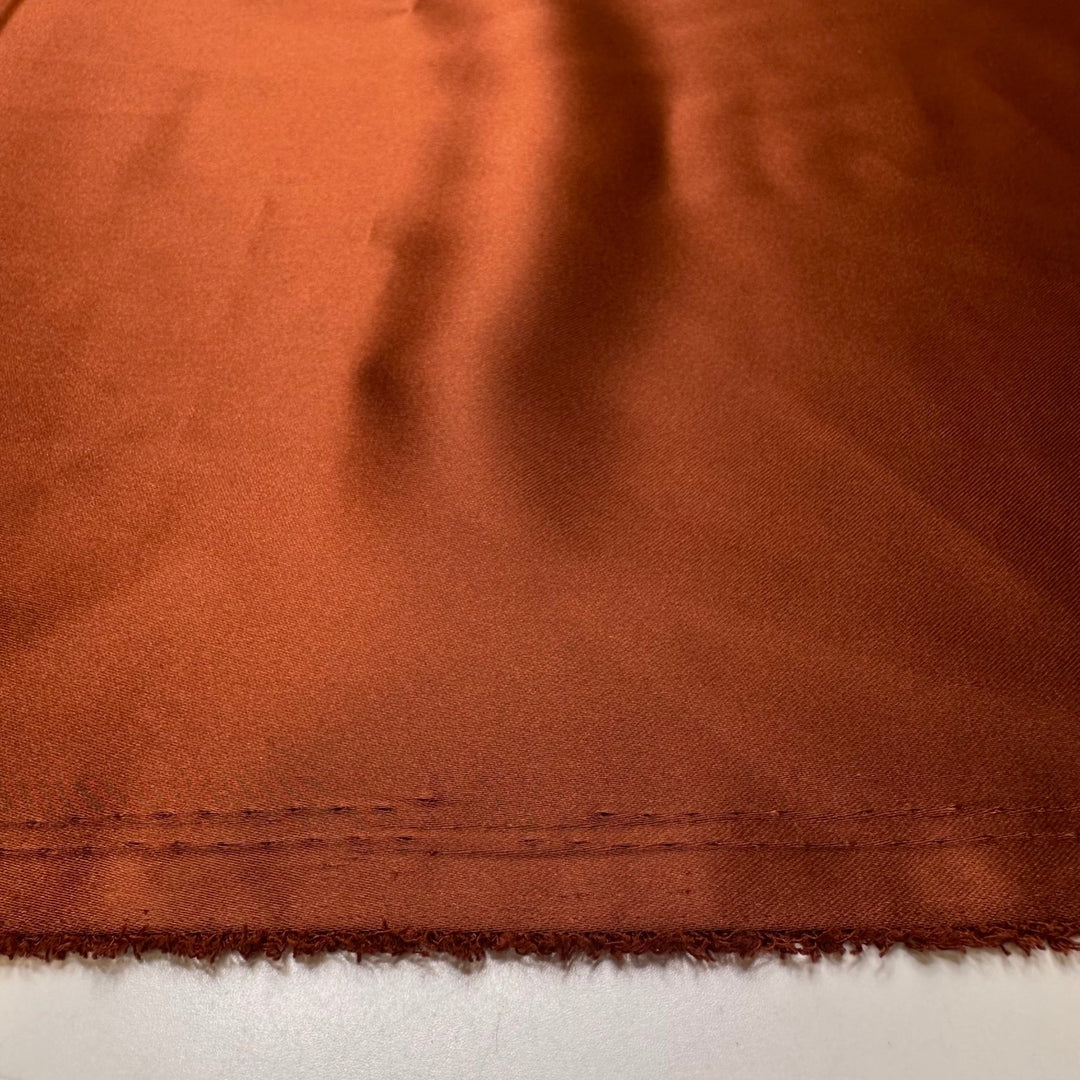 Framing A Quilt - Satin Poly Woven - Brown - 1.7M Bundle - True Deadstock fabric Fabric by private - Sustainable Textile | FABCYCLE