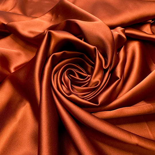 Framing A Quilt - Satin Poly Woven - Brown - 1.7M Bundle - True Deadstock fabric Fabric by private - Sustainable Textile | FABCYCLE
