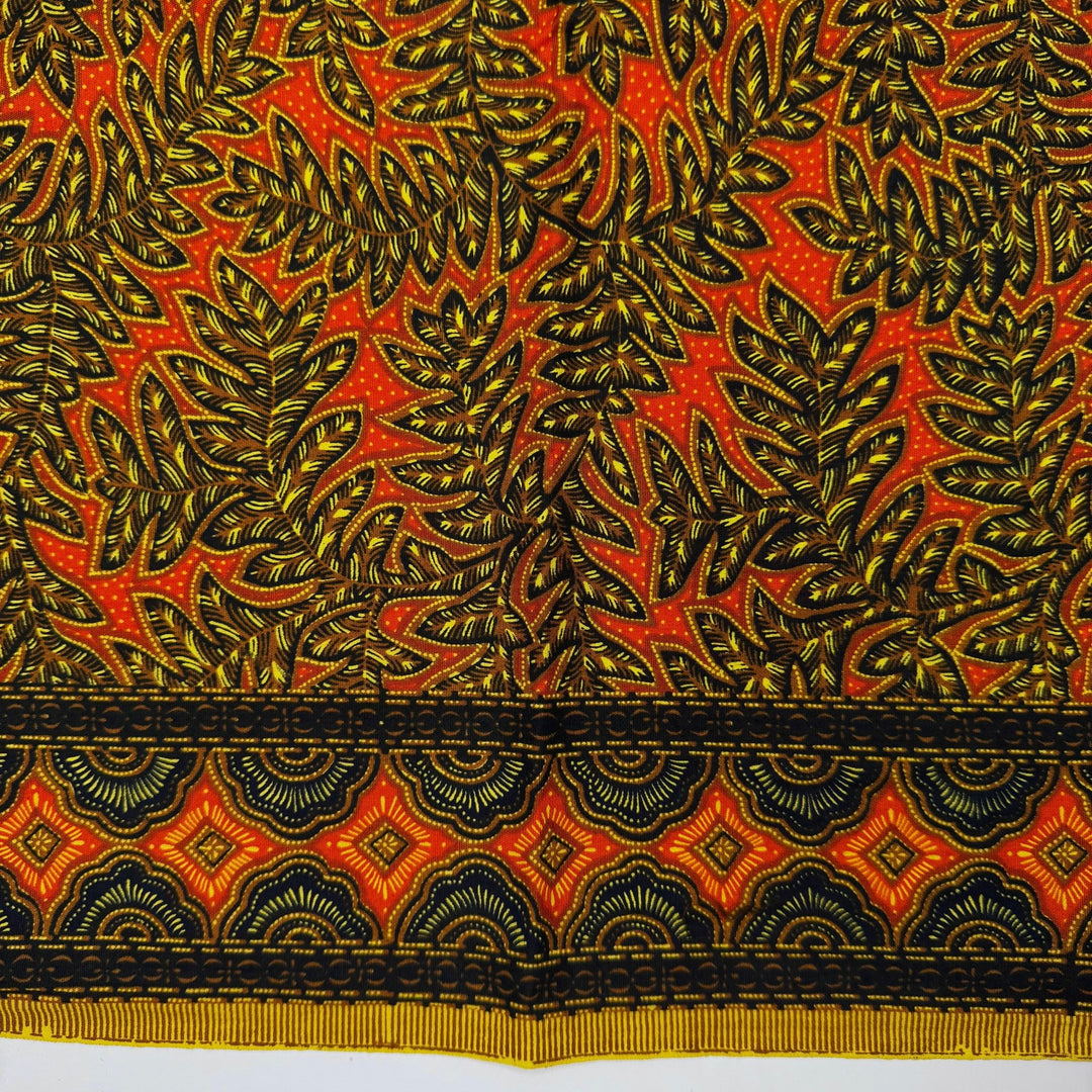 Fresh Squeezed Orange Juice - Batik Cotton Woven - Orange Multi Floral - 1.6M Bundle - True Deadstock fabric Fabric by private - Sustainable Textile | FABCYCLE