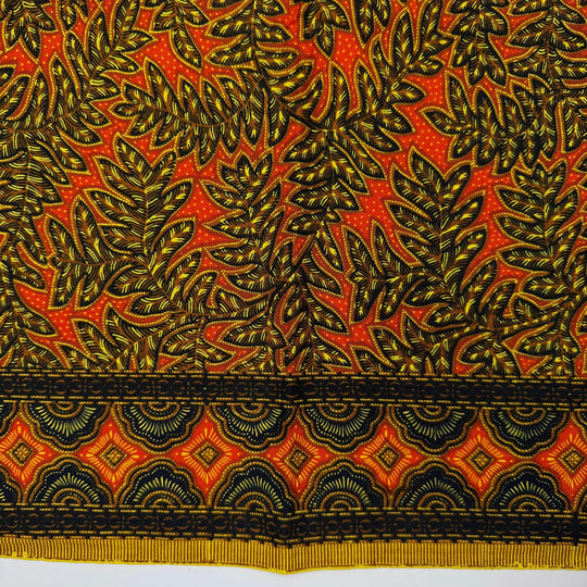 Fresh Squeezed Orange Juice - Batik Cotton Woven - Orange Multi Floral - 1.6M Bundle - True Deadstock fabric Fabric by private - Sustainable Textile | FABCYCLE