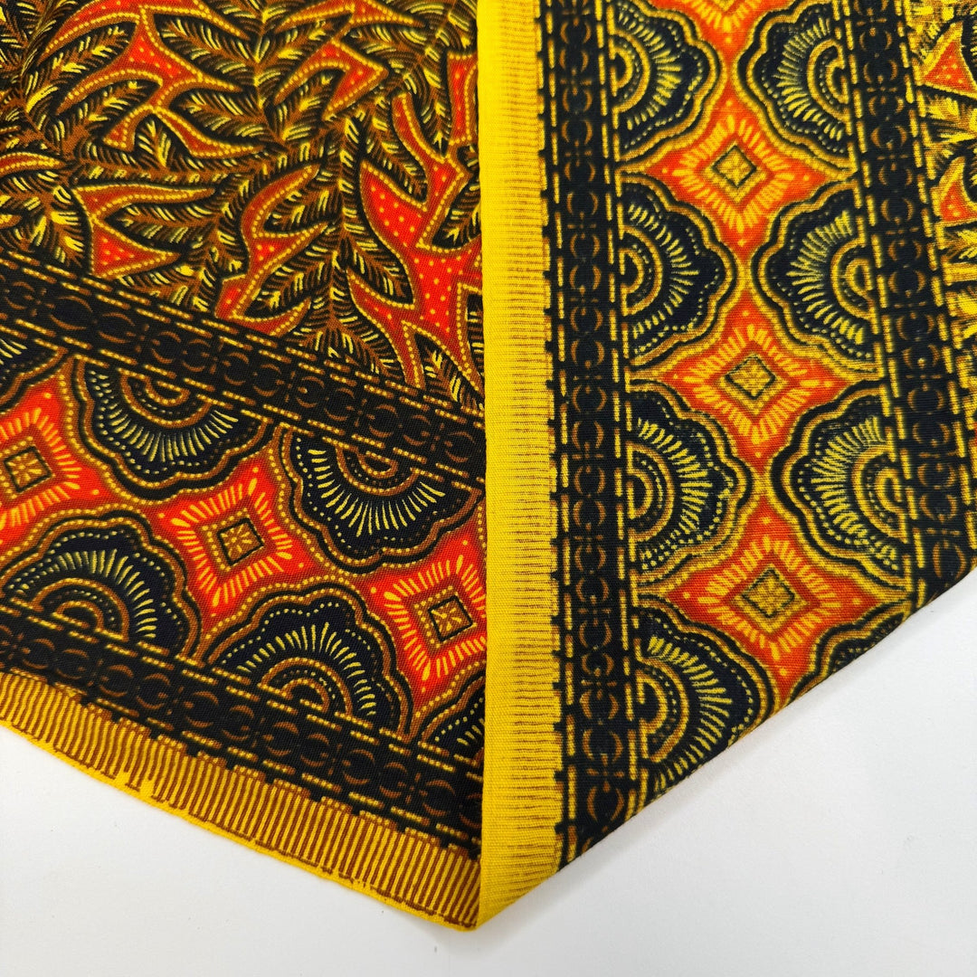 Fresh Squeezed Orange Juice - Batik Cotton Woven - Orange Multi Floral - 1.6M Bundle - True Deadstock fabric Fabric by private - Sustainable Textile | FABCYCLE