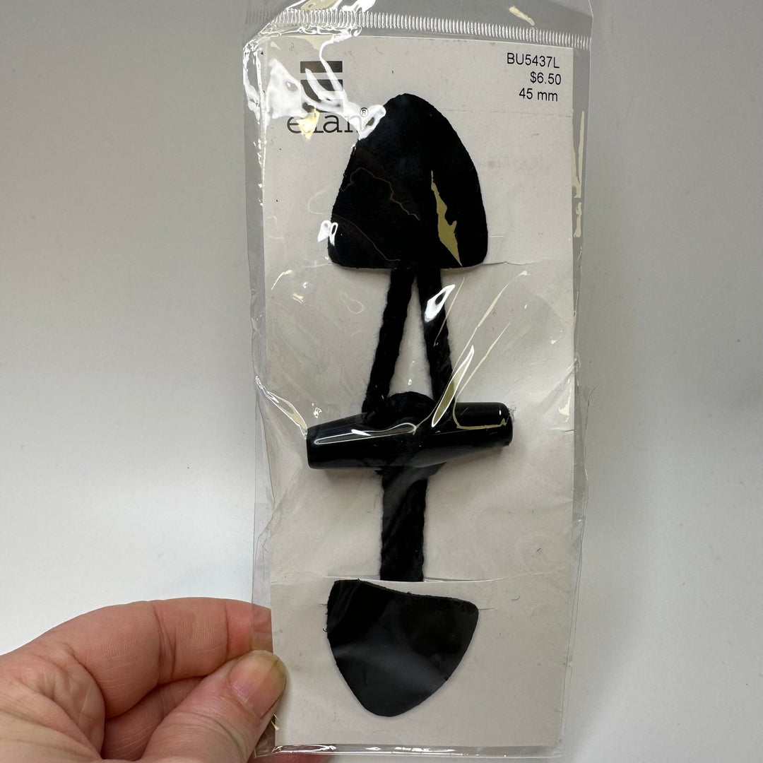 Frog Toggles Button - 50MM Plastic - Black - True Deadstock supplies Fabric by private - Sustainable Textile | FABCYCLE