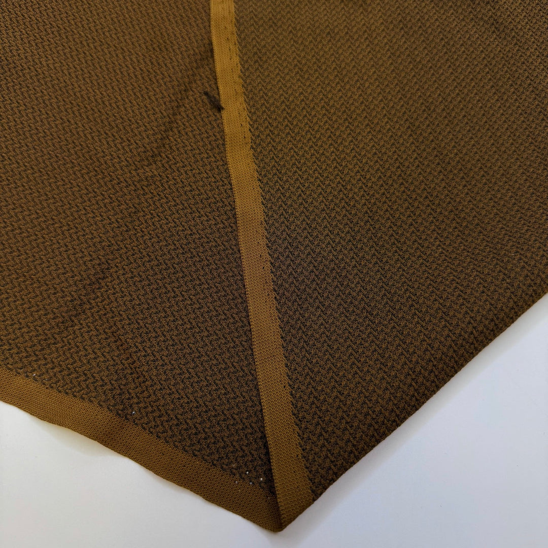 From Stash To Wardrobe - Crepe Polyester Blend Woven - Brown Geometric - 1M Bundle - True Deadstock fabric Fabric by private - Sustainable Textile | FABCYCLE