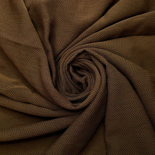 From Stash To Wardrobe - Crepe Polyester Blend Woven - Brown Geometric - 1M Bundle - True Deadstock fabric Fabric by private - Sustainable Textile | FABCYCLE