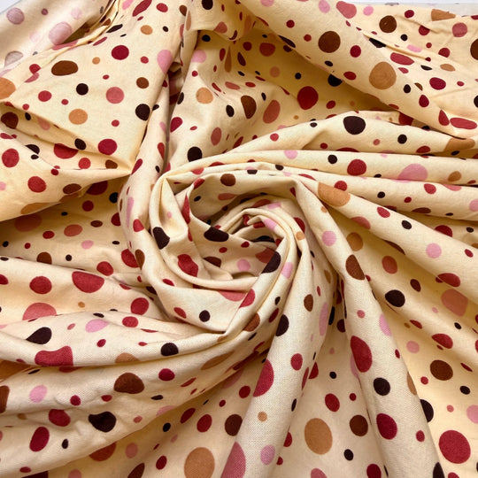 Fruitcake - Cotton Woven - Cream Multi Polka Dots - 1.9M Bundle - True Deadstock fabric Fabric by private - Sustainable Textile | FABCYCLE