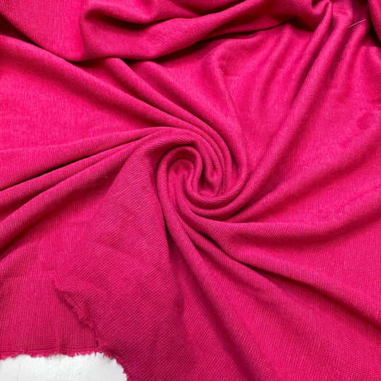 Full Flamingo - Rib Knit Bamboo/Cotton Knit - Pink - 1.9M Bundle - True Deadstock fabric Fabric by private - Sustainable Textile | FABCYCLE