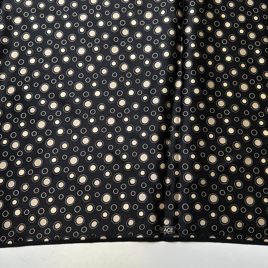 Full Moon Rising - Satin Silk Woven - Black/Cream Polka Dots - 3M Bundle - True Deadstock fabric Fabric by private - Sustainable Textile | FABCYCLE