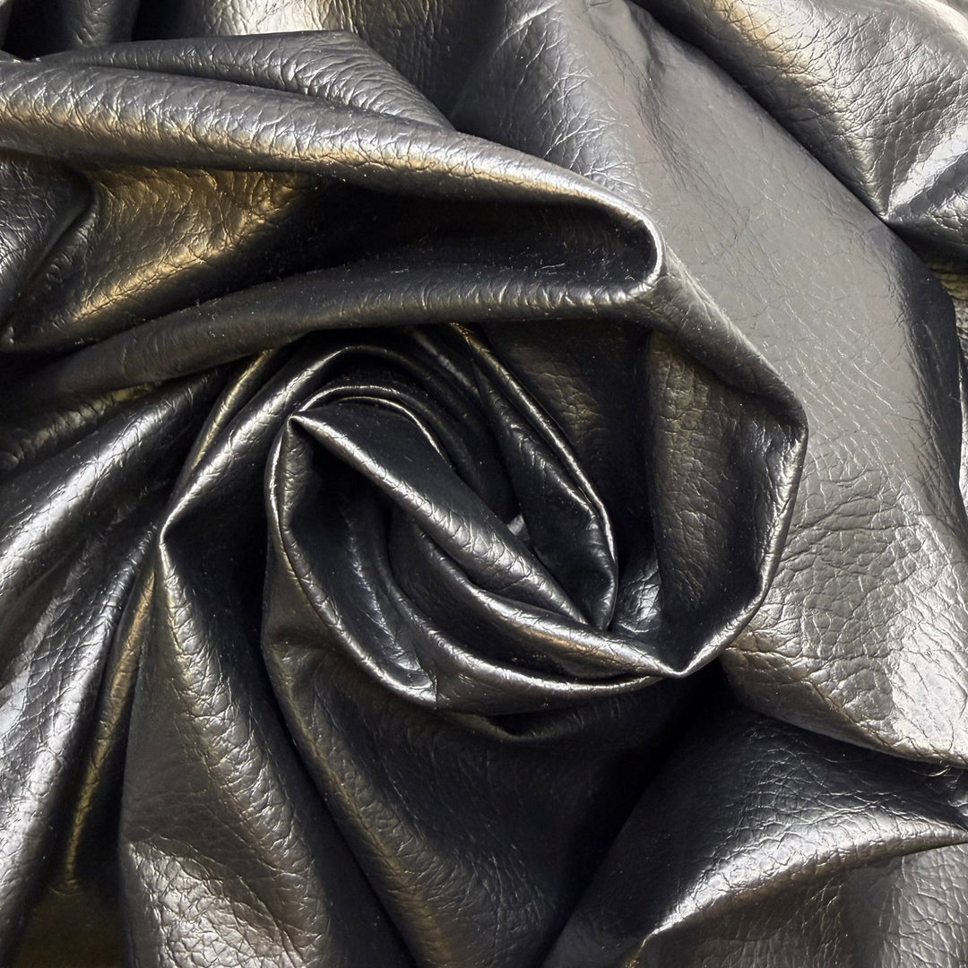 Fully Waterproof - Waterproof Pleather Polyester Backing PU/Poly Woven - Black/White - 1.65M Bundle - True Deadstock fabric Fabric by private - Sustainable Textile | FABCYCLE