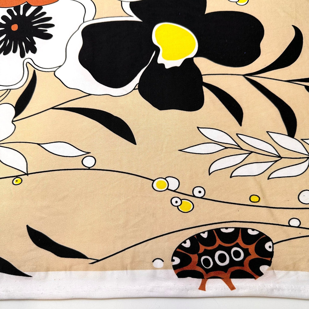 Funky Floral - Jersey Poly/Spandex Knit - Dark Cream Multi Floral - 3M Bundle - True Deadstock fabric Fabric by private - Sustainable Textile | FABCYCLE