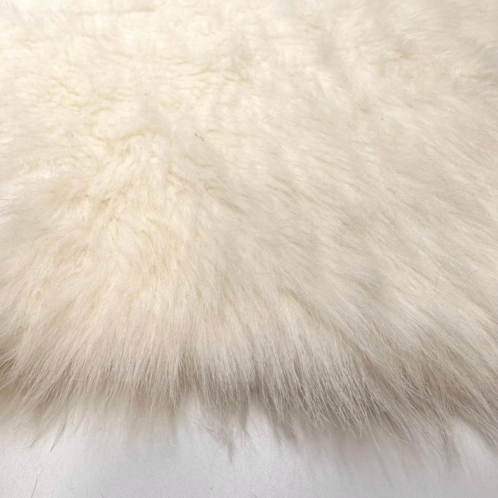 Fur Trimmed Coat - Faux Fur Acrylic/Poly Knit - White - 1M Bundle - True Deadstock fabric Fabric by private - Sustainable Textile | FABCYCLE
