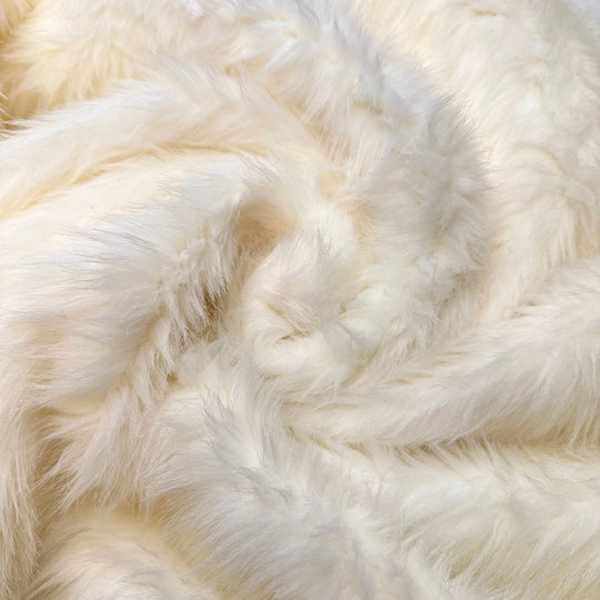 Fur Trimmed Coat - Faux Fur Acrylic/Poly Knit - White - 1M Bundle - True Deadstock fabric Fabric by private - Sustainable Textile | FABCYCLE